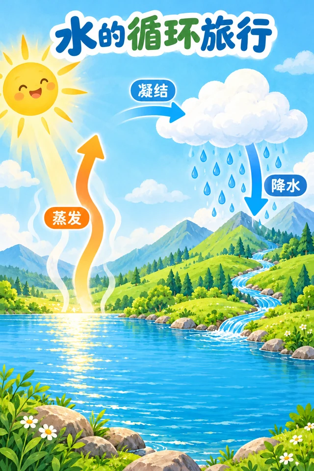 儿童科学小图解的 AI 风格示意，非本站生成实测
